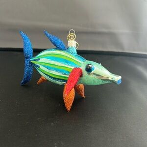 Morawski blue and green tropical fish ornament🎄
